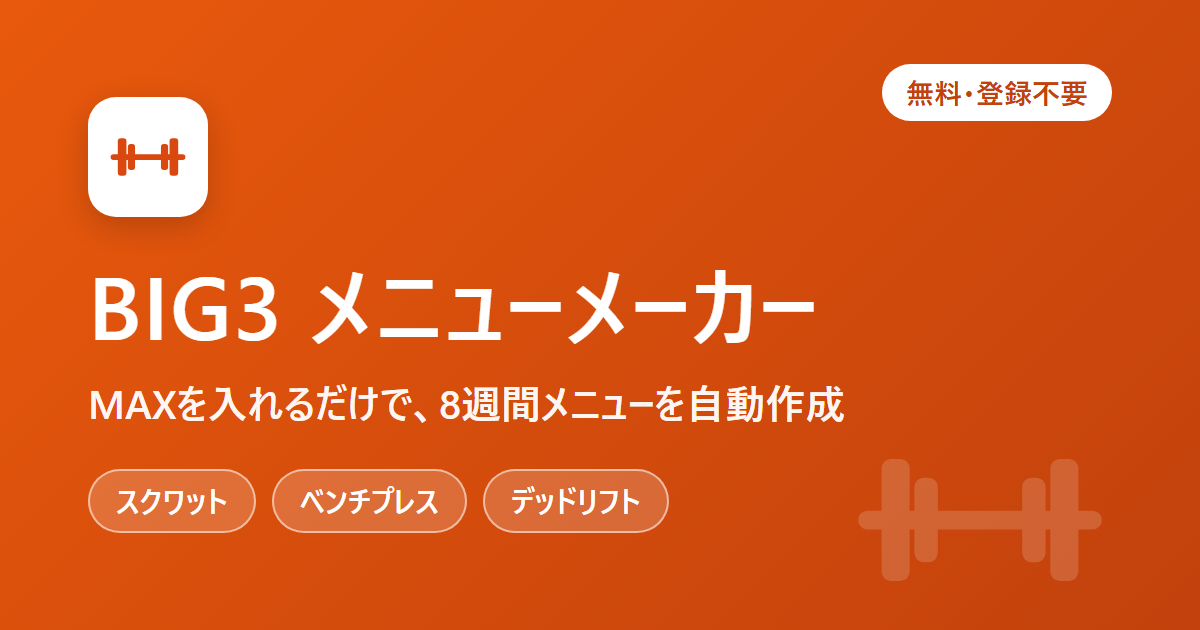 BIG3 メニューメーカーの紹介画像